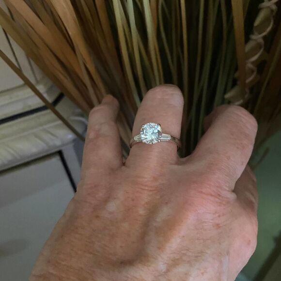 Sterling Silver CZ Engagement Ring Size 10 - Picture 3 of 7